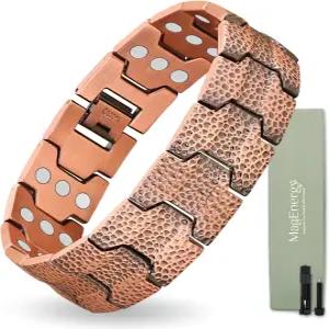 남성용 MagEnergy 구리 팔찌 3800 가우스 자석이 있는 3배 강도의 마그네틱 해머 디자인 및 특허 출원 중