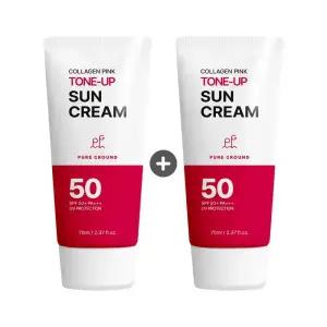 퓨어그라운드 콜라겐 톤업 선크림 70ml 2개