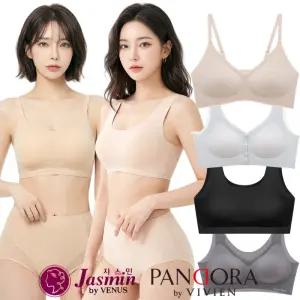 [비너스/비비안] 여름 쿨 무봉제 브라 여성 스포츠 심리스 여자 브래지어 속옷 빅사이즈 인견 탱크 탑 노와이어 스킨핏 누디 햄 팬티 세트 시원한 모달 편안한 베이직