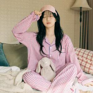 [해원'pick] 실크핏 피오니 긴팔 커플 잠옷 세트