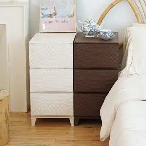 [보노하우스]가든 라탄 서랍장 일반형 3단 플라스틱 수납장