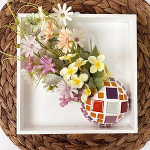 [문구티쳐] 토단 스컬프쳐 타일 조화화분 액자 만들기 1인세트 DIY 소품만들기 점토놀이