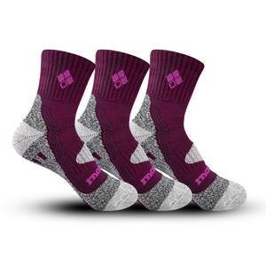 몽벨 넘버원 등산 양말 여성용 쿠션 중목 MB-S09 와인 3족