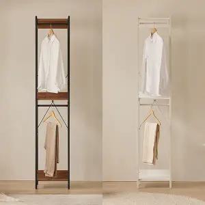 [삼익가구]브랜티 철제 드레스룸 시스템 옷장 400 2단 행거형 (월넛/화이트)
