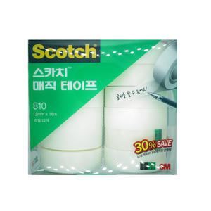 3M 스카치 810R 매직테이프 리필 12mm x 18m(알뜰팩) 12개입