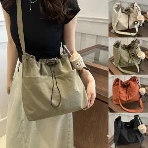 크토프 수납력 좋은 나일론 보부상백 드로스트링 크로스백 토트백