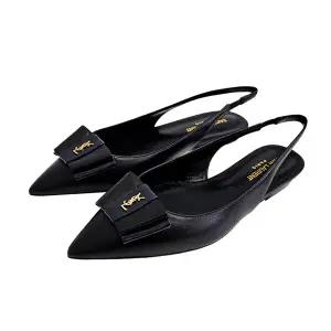 [생로랑] 아나이스 보우 슬링백 플랫슈즈/블랙/654742 1ZJ10 1299