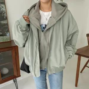 [시크릿라벨] 투웨이지퍼후드항공점퍼