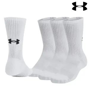 언더아머 양말 코튼 쿠션 크루 화이트 1386311-100
