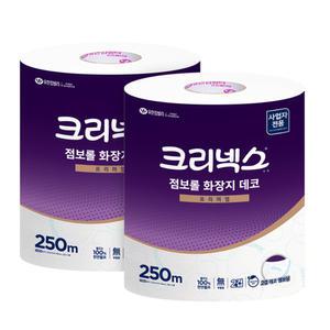 크리넥스 프리미엄 천연펄프 점보롤 데코 화장지 휴지 250M(2겹) 3롤 2팩 4536761