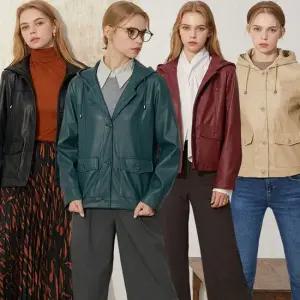 후드포켓레더자켓