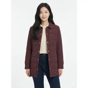 [하프클럽/크로커다일레이디]브라운 경량 퀄팅 포인트 하프 패딩 CLCSPD203