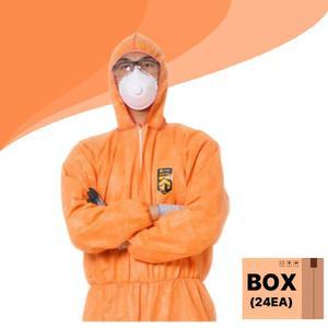 크린가드 보호복 A20 후드 주황 특대형 XL 4304472 24벌 1박스 일회용작업복 방진복 방역복 방호복