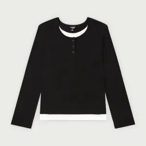 행텐틴즈 여아 스판 웨일 헨리넥 레이어드 티셔츠_100(14530-131-607-15)