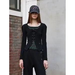 [에고이스트](강남점)[BLUE LABEL] 배색 포인트 레이스업 티셔츠 (ER3OTL04)