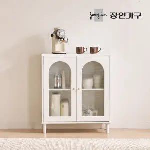 장인가구 쿠르바 모루유리 800 그릇 주방 수납장