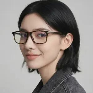 블루라이트차단 안경테 TF5681B 052 사각 명품 뿔테 호피 시력보호