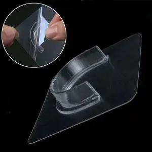 [하프클럽/]봉 무타공 점착식 투명 브라켓스티커 브라켓 홀더