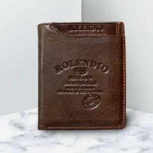 빈티지 소가죽 남자 중지갑