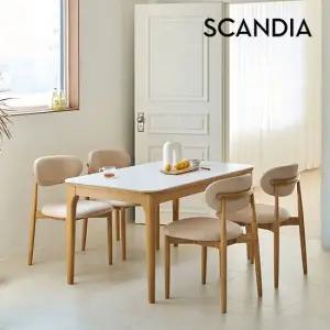 토스카나 포세린 세라믹 4인용 원목 1400 식탁세트 의자4)