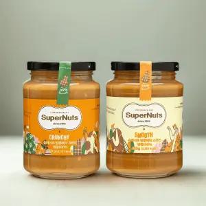 슈퍼너츠 땅콩버터 크런치460g +스무스460g 무가당 100% 하이올레산 땅콩 식물성고단