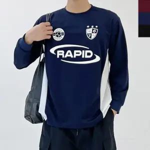 남성 스포티 축구 레터링 긴팔 티셔츠 1P 커플 유니폼 (WFG1YXQ)