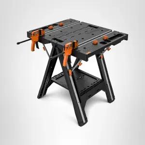 Worx Pegasus 2-in-1 접이식 작업대 및 톱호스 이지 셋업 휴대용 31인치 W x 25인치 D 32인치 H 경량