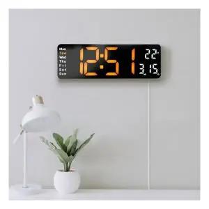 리빙틱톡 디지털 LED 벽시계 중형 알람 온도 날짜 스톱워치 DC-6629 리모컨