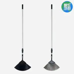 월드크린 프로 2단 PVC 거미줄 제거 천장 빗자루 2.6M 벽 먼지 털이 바닥 청소 길이 조절 연장 장대 봉