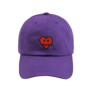 GRAVER UNISEX하트 로고스마일 자수 볼캡_퍼플