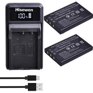 2Pack FNP-60 Fujifilm 용 배터리 및 LED 벽 충전기 Kodak KLIC-5000 Samsung SLB-1137 Olympus LI-20B Fin