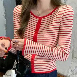 [guide] 스트라이프 레드 롤업 가디건