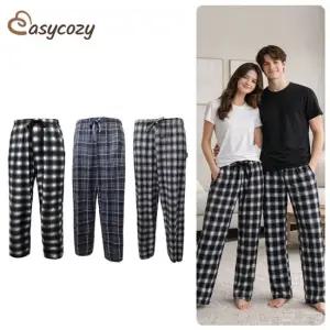 [이지코지] 휘핑기모 체크 팬츠 3종 블랙화이트+블랙블루+블랙그레이)