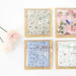 아사 면 손수건 여성 선물 포장 가제 에티켓 큰 반다