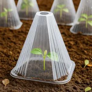 식물 모종 보호커버 100p 묘목 고깔 덮개 캡 비닐 하우스 육묘 월동 보호막 커버