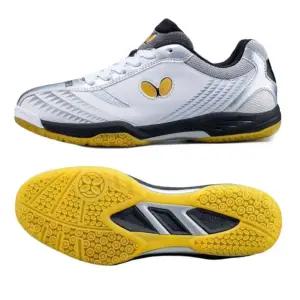버터플라이 우수한 충격흡수 탁구화 화이트실버 구기스포츠 트레이닝슈즈 탁구전용슈즈 신발 착용감좋은