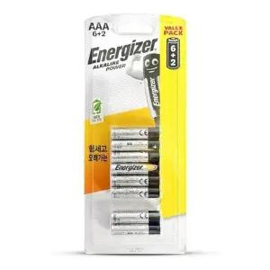 에너자이저 알카라인 건전지 AAA 6+2개입