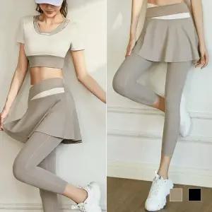요가레깅스 브라탑세트 필라테스복 엑씨 요가 탑 치마레깅스 세트 SD-230302