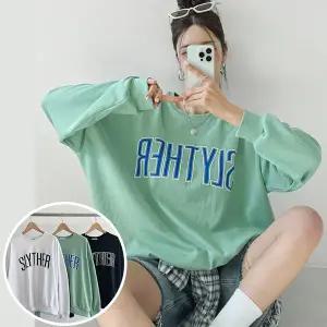 슬리더 맨투맨 긴팔 BOX 여성 오버핏 티셔츠 (3컬러) 박시핏 빅사이즈