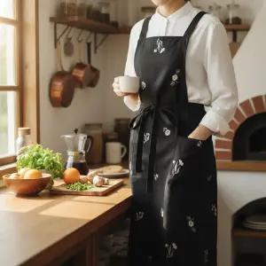 어린이집 앞치마 7종 자수원피스형 린넨소재 여름용 유치원 교사용