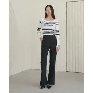 에고이스트 여성 보트넥 스트라이프 슬림핏 폴오버 ER1KL162 451560