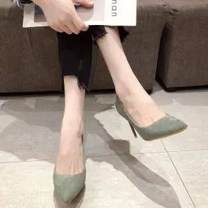 펌프스힐 XO462124 여자 오피스룩 3컬러 심플 구두 스웨이드