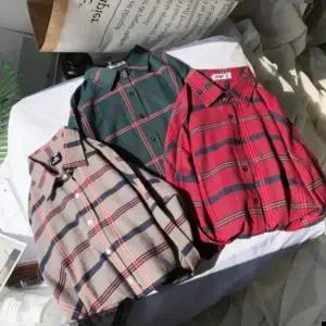 체크셔츠 남녀공용 봄 가을 남자 체크남방 여자 3컬러