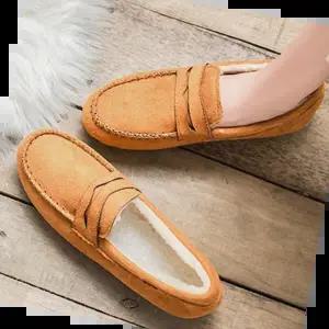 털신 여성 데일리 가벼운 털안감 스웨이드 로퍼 모카신