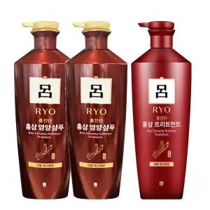 려 홍진단 홍삼 영양 샴푸 820ml 2개 + 트리트먼트 820ml 1개