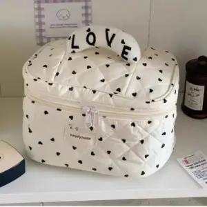 ( )화장품 브러쉬 손잡이 패브릭 파우치 하트 가방 블랙 메이크업