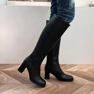 스퀘어토 151PHI90 롱부츠 청키힐 슬림샤프트 사이드지퍼 5FWY