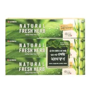[이지커머스]네츄럴 프레쉬 허브치약 죽염 130g 3개입 죽염치약 치석케어치약 콜게이트치약 좋은치약 순한