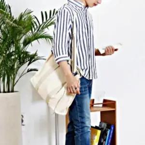 캔버스 공용 토트백 남여 깔끔한 크로스 에코백