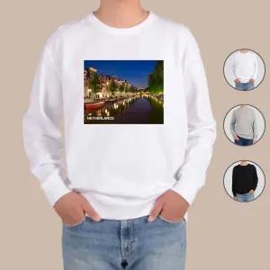 맨투맨 프린팅티셔츠 네덜란드 풍차 AA oXe3+3gpG